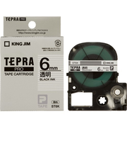 キングジム（KING　JIM）　プロテープカートリッジ　6mm　透明／黒字　ST6K