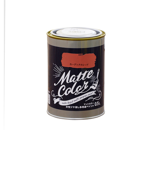アサヒペン　水性　多用途ペイント　マットカラー　カーディナルレッド　500mL
