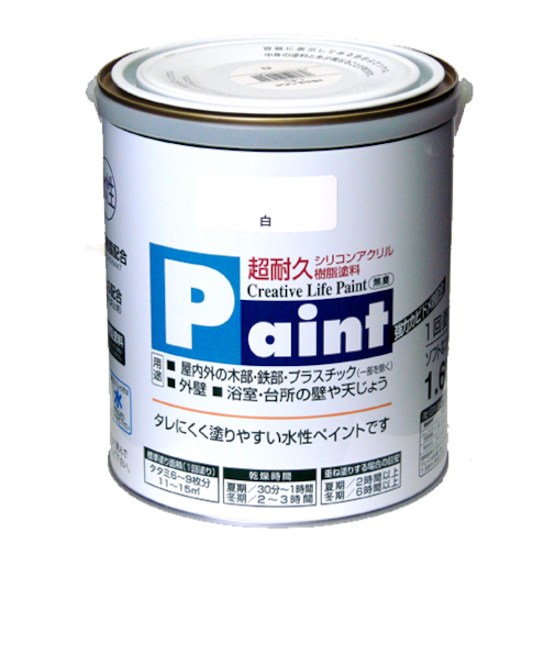 アサヒペン　水性ペイント　1.6L　白