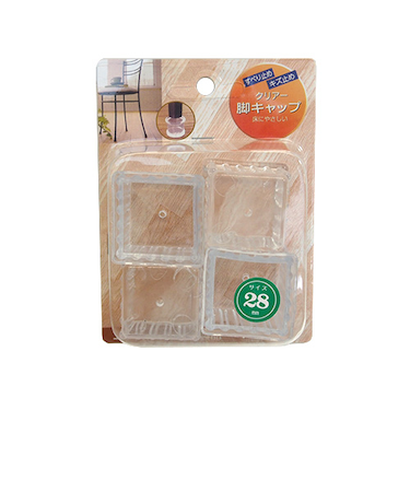 ツチノ　脚キャップ　角　クリアー　28mm　4個入