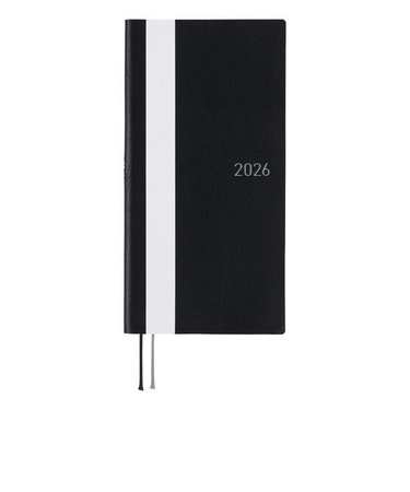 【2026年1月始まり】　ほぼ日　weeks　ホワイトライン　B6スリム　ウィークリーレフト　ブラック　月曜始まり