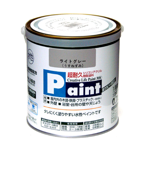 アサヒペン　水性ペイント　0.7L　うすねずみ