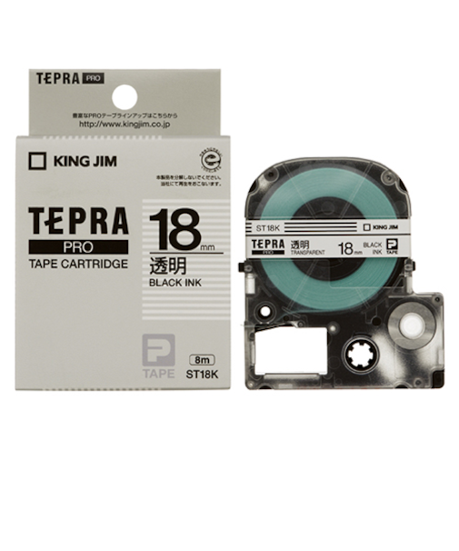 キングジム（KING　JIM）　プロテープカートリッジ　透明ラベル　18mm幅　ST18K　透明／黒文字