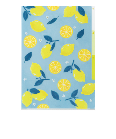 ミドリ（MIDORI）　3ポケットホルダー　A4　フラップ付き　35572　レモン