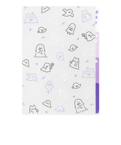 ミドリ（MIDORI）　ミドリ（MIDORI）　3ポケットホルダー　A4　フラップ付き　35573　おばけ