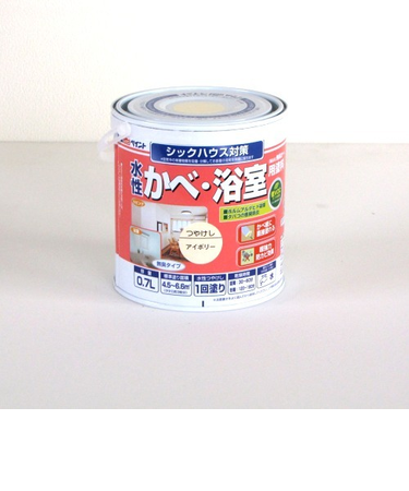 アトム　無臭かべ・浴室用塗料　アイボリー　0.7L