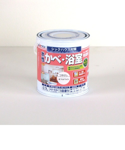 アトム　無臭かべ・浴室用塗料　オフホワイト　0.7L