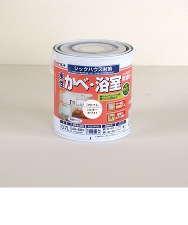 アトム　無臭かべ・浴室用塗料　ミルキーホワイト　0.7L
