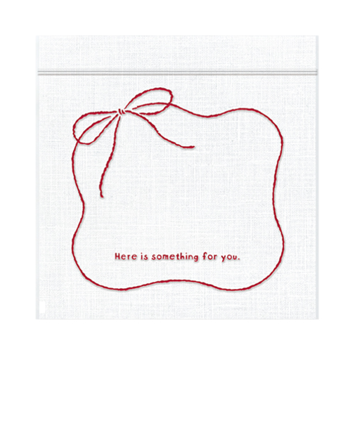 インディゴ　ジッパーバッグ　S　PP372　リボン　ホワイト　5枚入