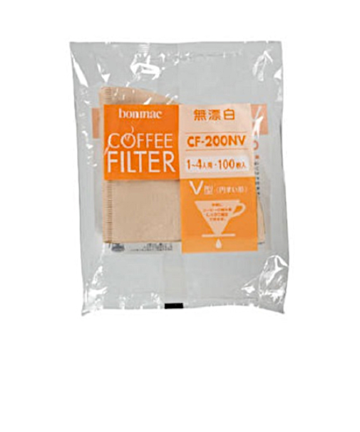 ボンマック　無漂白V型フィルター　CF－200NV　100枚入