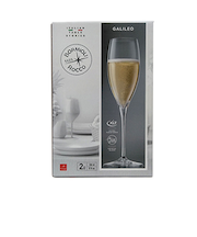 ボルミオリロッコ（Bormioli　Rocco）　ガリレオ　フルートワイングラス　260cc　ペアセット　化粧箱入り
