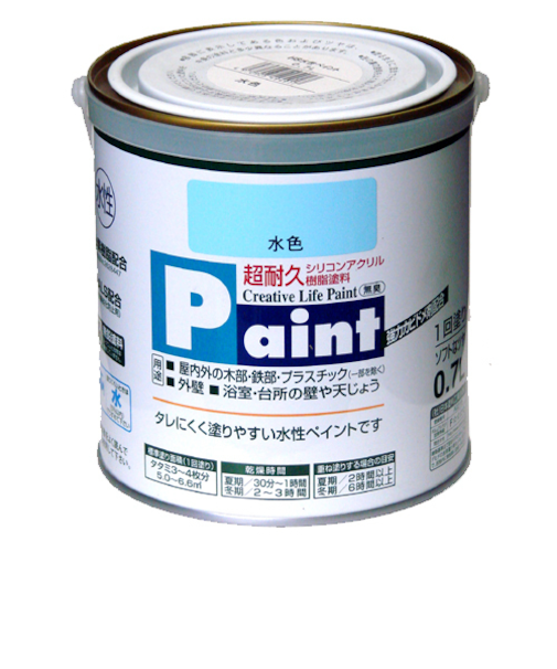 アサヒペン　水性ペイント　0.7L　水色