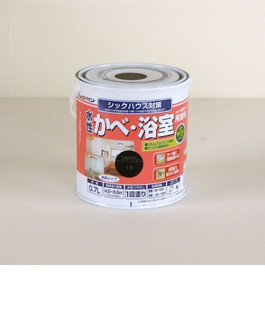 アトム　無臭かべ・浴室用塗料　0.7L　黒