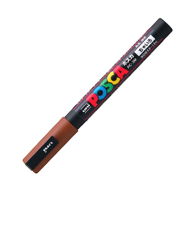 三菱鉛筆　ポスカ　細字丸芯　PC－3M　茶