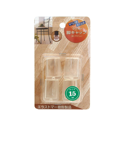 ツチノ　脚キャップ　パイプ用　クリアー　15mm　4個入