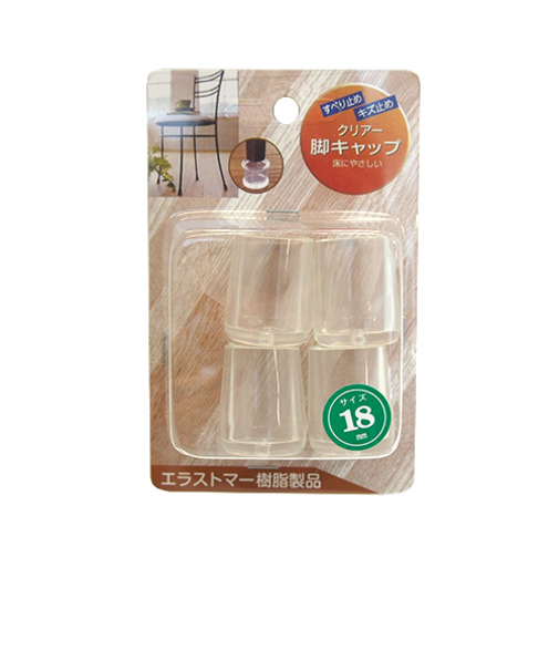 ツチノ　脚キャップ　パイプ用　クリアー　18mm　4個入