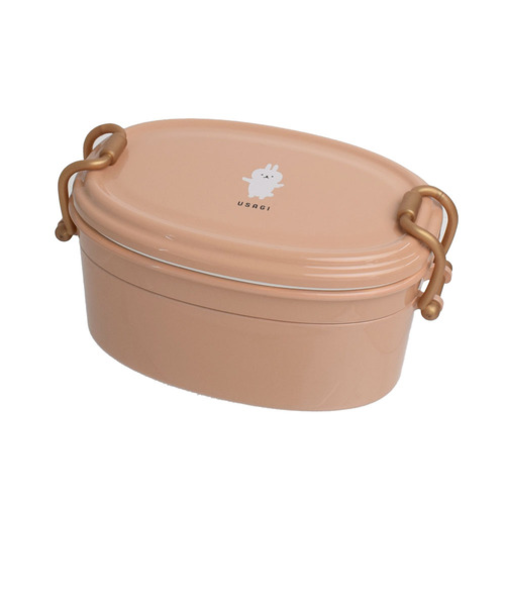 サブヒロモリ　ムームーフレンズ　オーバルタイトランチ2段　610mL　PCA4049－17　ももうさ