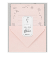 ミドリ（MIDORI）　レターセット　花色和紙　ピンクA　86929006