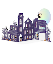 ホールマーク（Hallmark）　輸入カード　ハロウィン　シグネチャー　Fold-Out　Haunted　House　パープルおばけ屋敷
