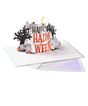 ホールマーク（Hallmark）　輸入カード　ハロウィン　ペーパーワンダー　月とコウモリ