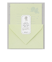 ミドリ（MIDORI）　レターセット　花色和紙　緑A　86931006