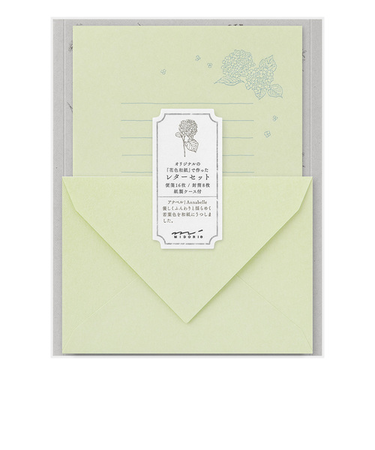 ミドリ（MIDORI）　レターセット　花色和紙　緑A　86931006
