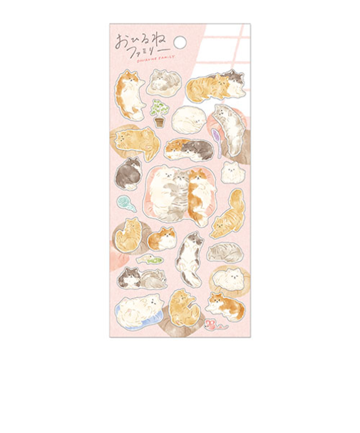 マインドウェイブ　おひるねファミリーステッカー　82283　猫崎さん家