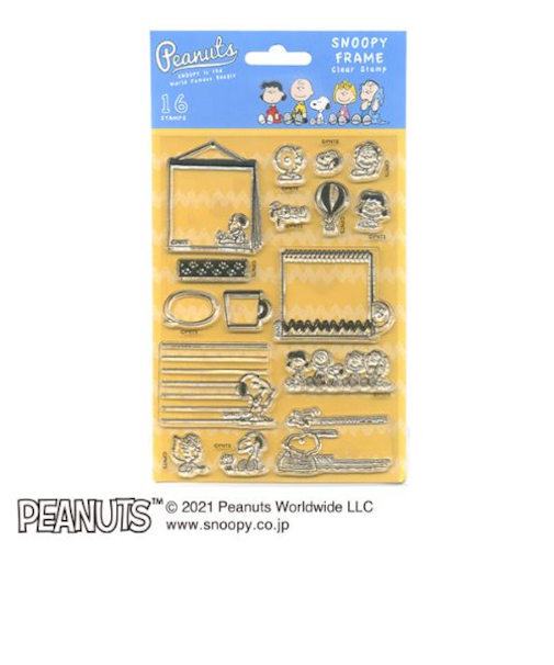 こどものかお　スヌーピークリアスタンプシート　2209－003　スヌーピーフレーム