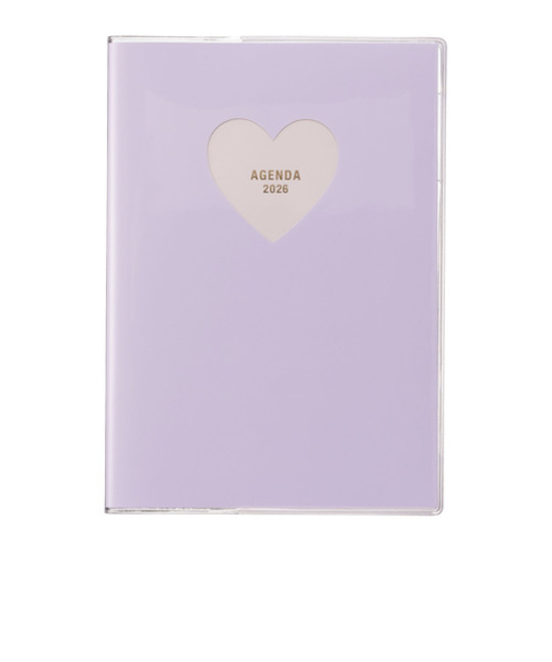 【2025年10月始まり】　マークス（MARK'S）　ホール　ハート　B6　マンスリーブロック　26ADR-CMF01-PL　パープル　月曜始まり