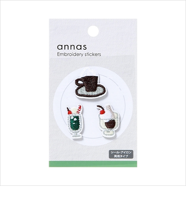 学研ステイフル　アンナス（annas）　刺繍ワッペンシール　AM06067　コーヒー