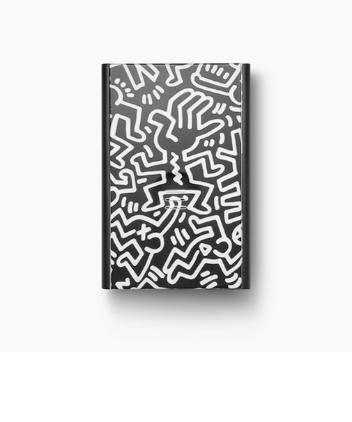 オゴン（OGON）　アルミカードケース　キース・へリング　ホワイト