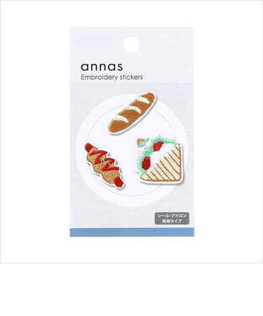 学研ステイフル　アンナス（annas）　刺繍ワッペンシール　AM06069　パン