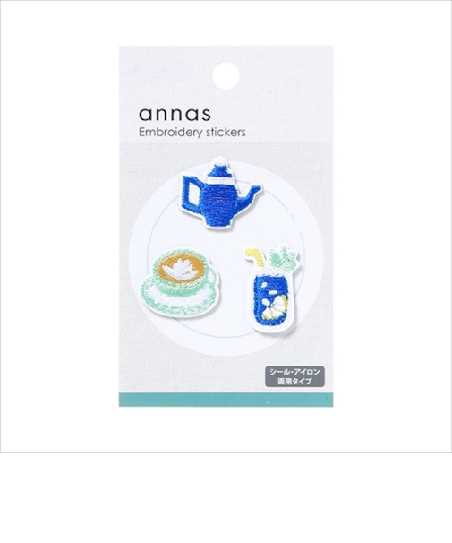 学研ステイフル　アンナス（annas）　刺繍ワッペンシール　AM06070　ドリンク