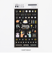 いろは出版　ブロックアルバム（BLOCK　ALBUM）　デコレーションシール　BIRTHDAY
