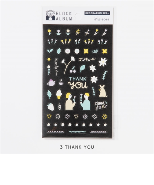 いろは出版　ブロックアルバム（BLOCK　ALBUM）　デコレーションシール　THANK　YOU