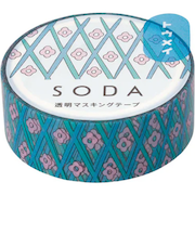 キングジム（KING　JIM）　ソーダ（SODA）　透明マスキングテープ　CMT15－017　フラワー