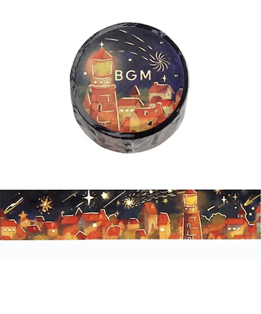 ビージーエム（BGM）　マスキングテープ　BM-SDG013　流れ星の夜・暖灯