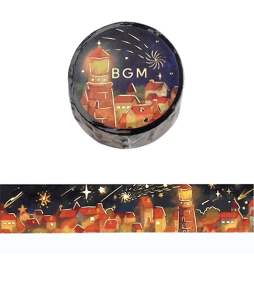 ビージーエム（BGM）　マスキングテープ　BM-SDG013　流れ星の夜・暖灯