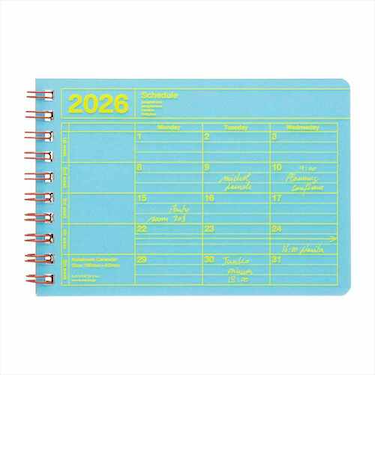 【2026年1月始まり】　マークス（MARK'S）　ノートブックカレンダー　XS　マンスリーブロック　26WDR-NB14-BL　ブルー　月曜始まり