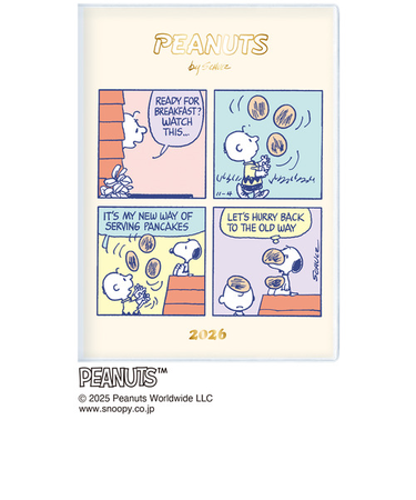 【2026年1月始まり】　アートプリントジャパン（A.P.J.）　ピーナッツ　B6　ウィークリーブロック　W502　コミック　月曜始まり