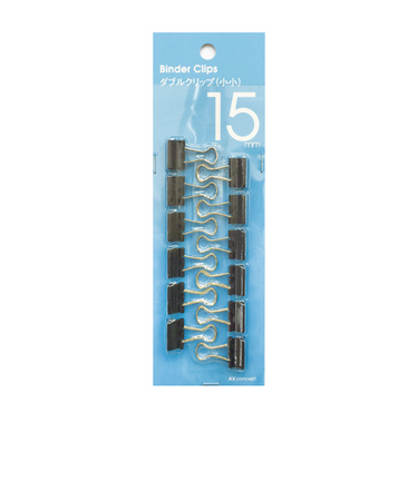 Wクリップ　小小　ブラック　12個入