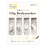 ミドリ（MIDORI）　ブックマーカー　クリップ　43404006　ネコと月柄A