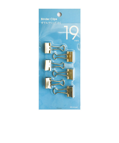 ダブルクリップ　小　19mm　シルバー　6個
