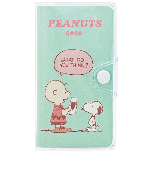 【2026年1月始まり】　クツワ　家族手帳　SNOOPY　プチ　マンスリーブロック　659SQD　手紙　日曜始まり