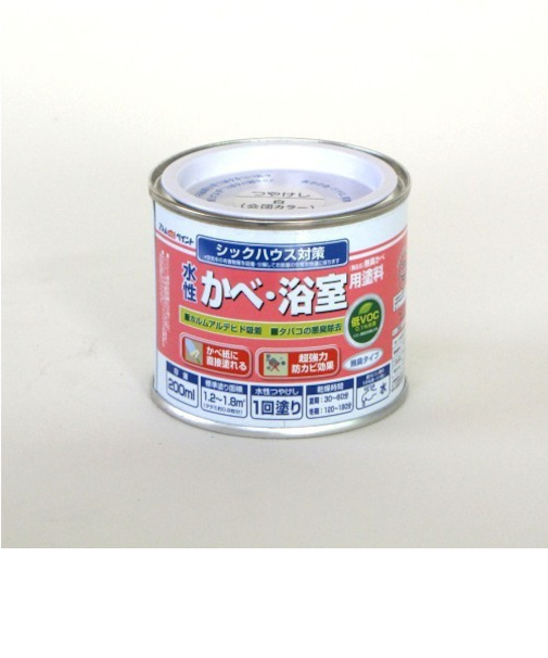 アトム　無臭かべ・浴室用塗料　白（公団カラー）　200mL