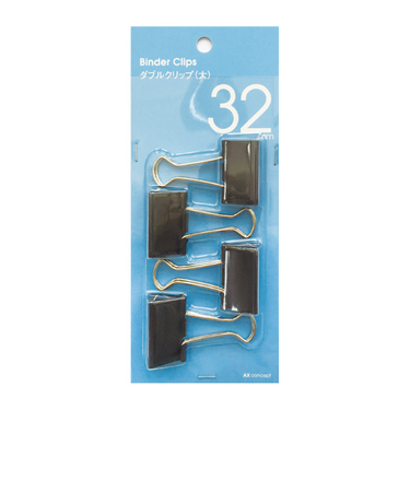 Wクリップ　大　ブラック　4個入