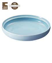 【お買い得】 ハンズオリジナル Hand Marks 最後まですくいやすい、カレーのお皿 ブルー