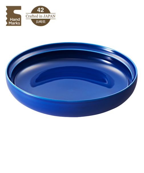 【お買い得】　ハンズオリジナル　Hand　Marks　最後まですくいやすい、シチューのお皿　ネイビー