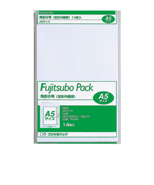 マルアイ　藤壺クラフトパック　角6　80G　PK－6W　ホワイト　14枚入