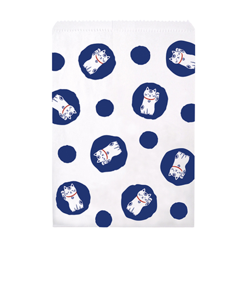 インディゴ　PP419　平袋　M　まねき猫　青　10枚入